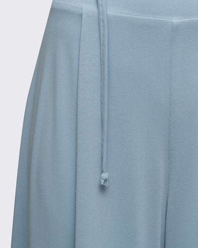 Ayarlanabilir Bel Detaylı Bol Paça Modal Pantolon - Baby Blue