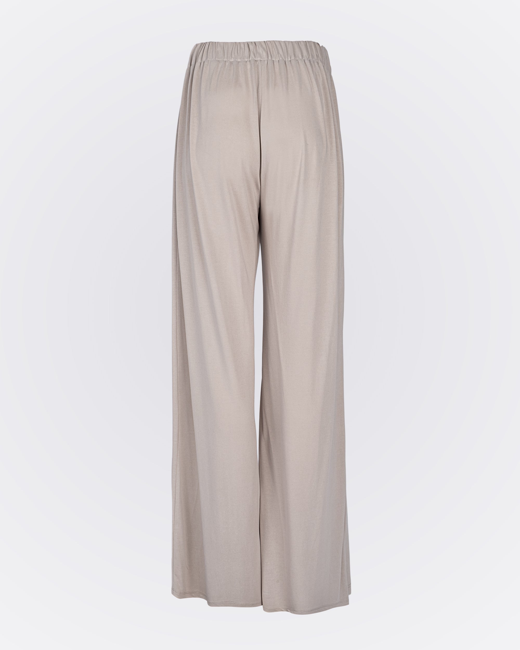 Belden Bağlamalı Modal Kumaşlı Bol Paça Aktif Pantolon - Bej