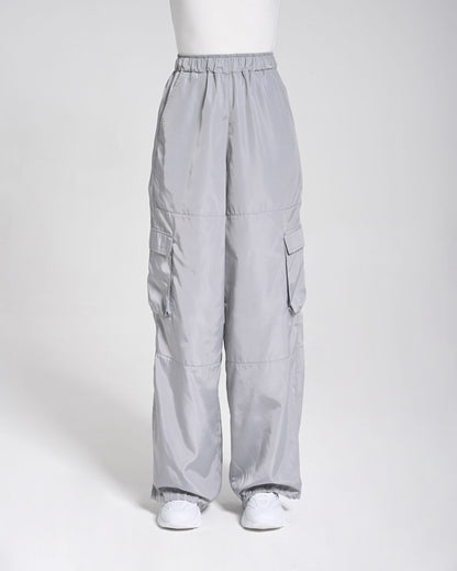 Beli Lastikli Kargo Pantolon - Gri - Monolou