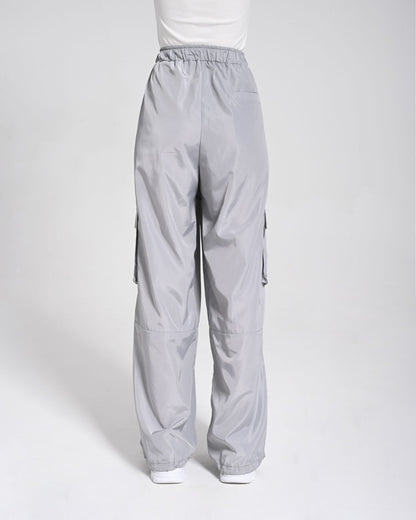 Beli Lastikli Kargo Pantolon - Gri - Monolou