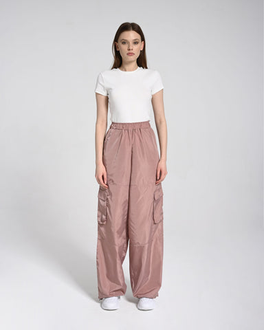 Beli Lastikli Kargo Pantolon - Pembe