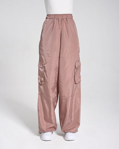 Beli Lastikli Kargo Pantolon - Pembe - Monolou