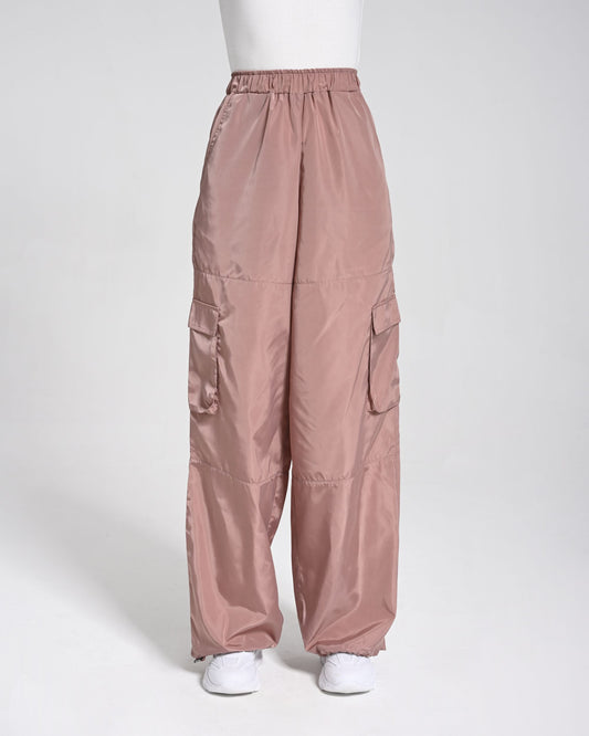 Beli Lastikli Kargo Pantolon - Pembe