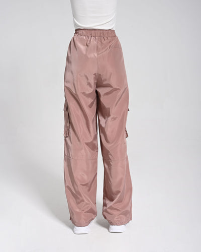 Beli Lastikli Kargo Pantolon - Pembe - Monolou