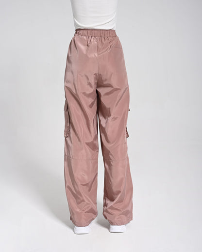 Beli Lastikli Kargo Pantolon - Pembe - Monolou