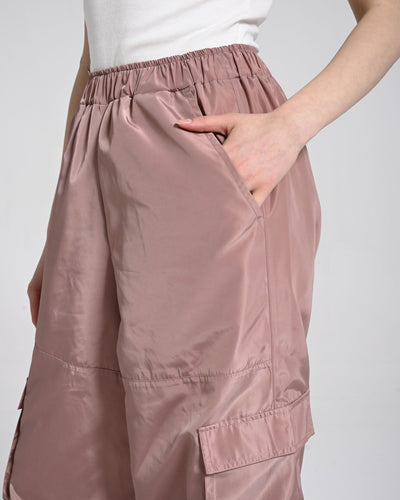 Beli Lastikli Kargo Pantolon - Pembe - Monolou