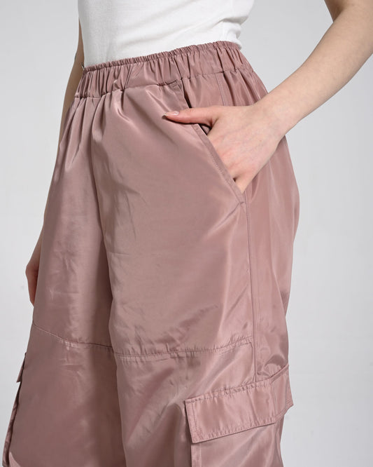 Beli Lastikli Kargo Pantolon - Pembe