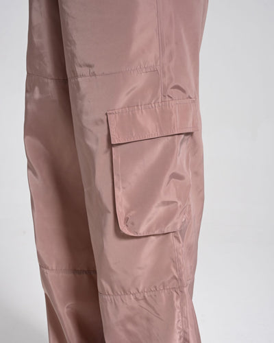 Beli Lastikli Kargo Pantolon - Pembe - Monolou
