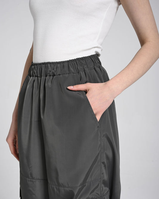 Beli Lastikli Kargo Pantolon - Siyah