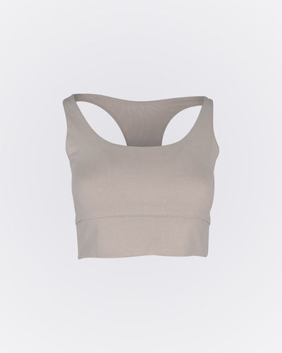 Modal Kumaşlı Aktif Crop - Bej