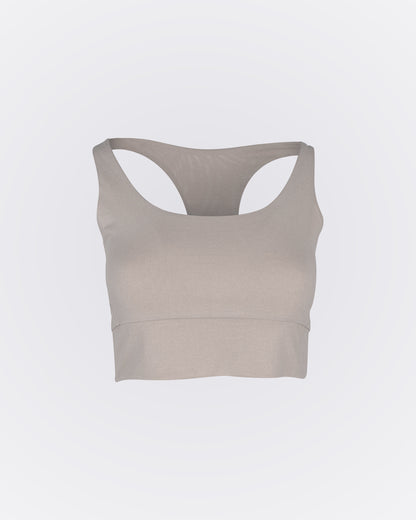 Modal Kumaşlı Aktif Crop - Bej