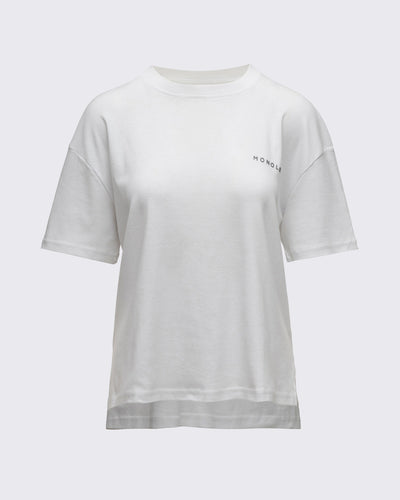 %100 Pamuk Kısa Kollu T-shirt - Beyaz