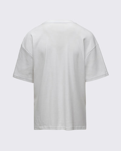 %100 Pamuk Kısa Kollu T-shirt - Beyaz