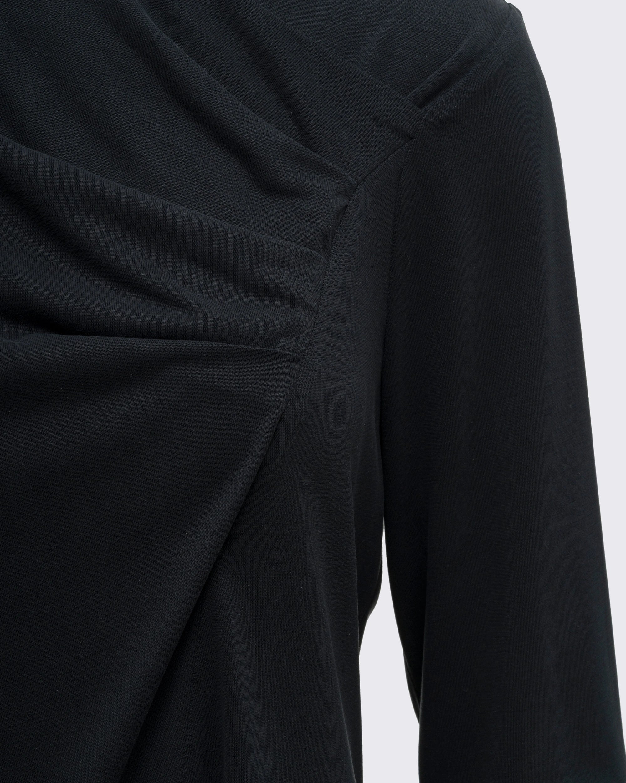 Drape Detaylı Modal Tunik - Siyah