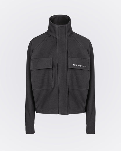 Dik Yakalı Pamuk Kumaşlı Ceket - Antrasit