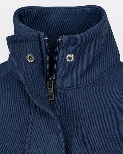 Dik Yakalı Pamuk Kumaşlı Ceket - Mavi