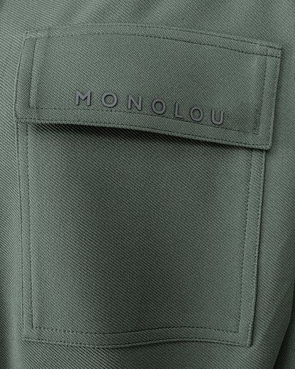 Dik Yakalı Pamuk Kumaşlı Ceket - Yeşil