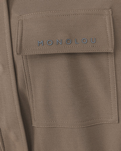 Dik Yakalı Pamuk Kumaşlı Ceket - Bej