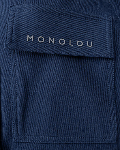 Dik Yakalı Pamuk Kumaşlı Ceket - Mavi