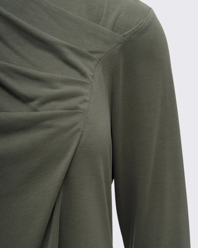 Drape Detaylı Modal Tunik - Çağla Yeşili