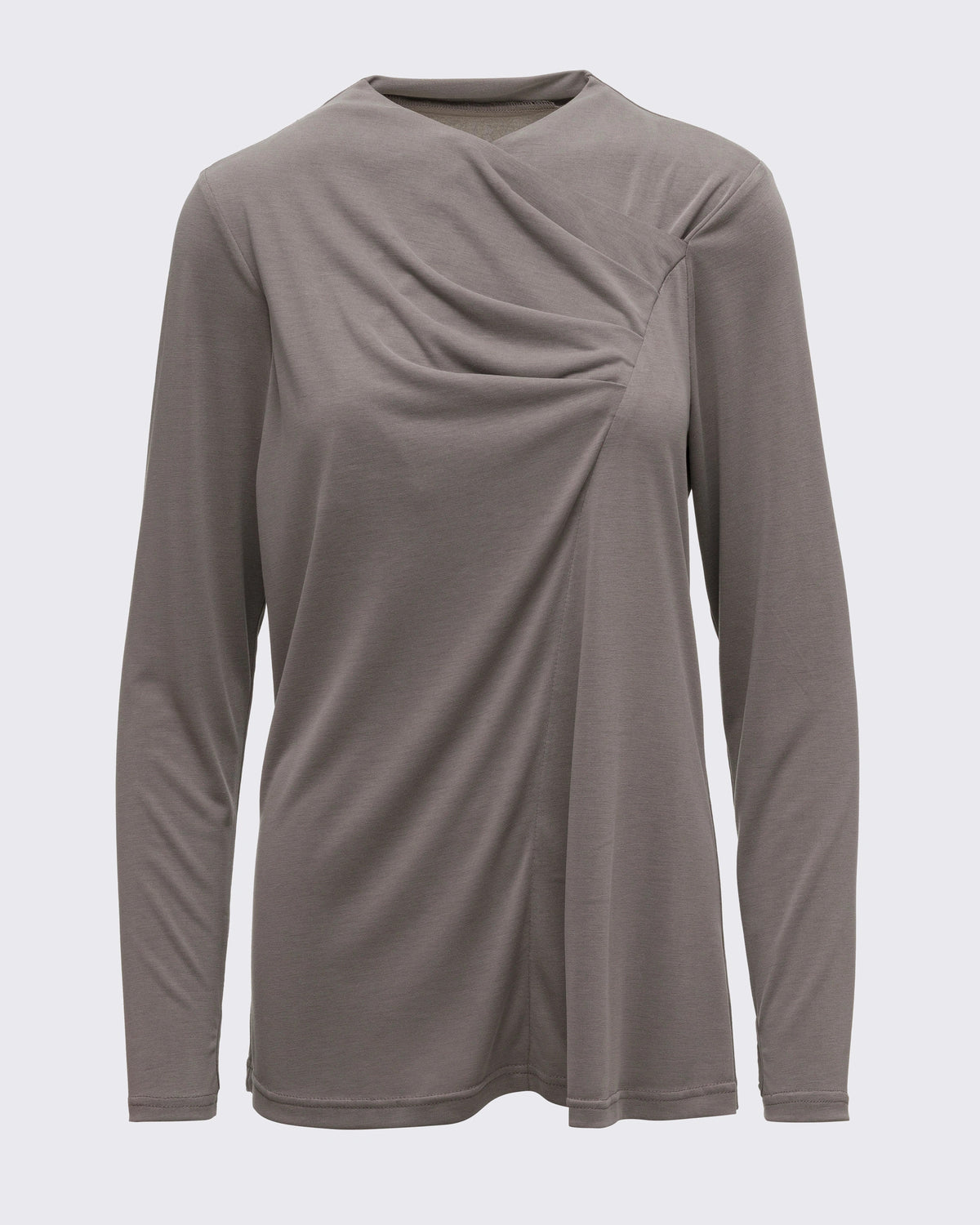 Drape Detaylı Modal Tunik - Haki