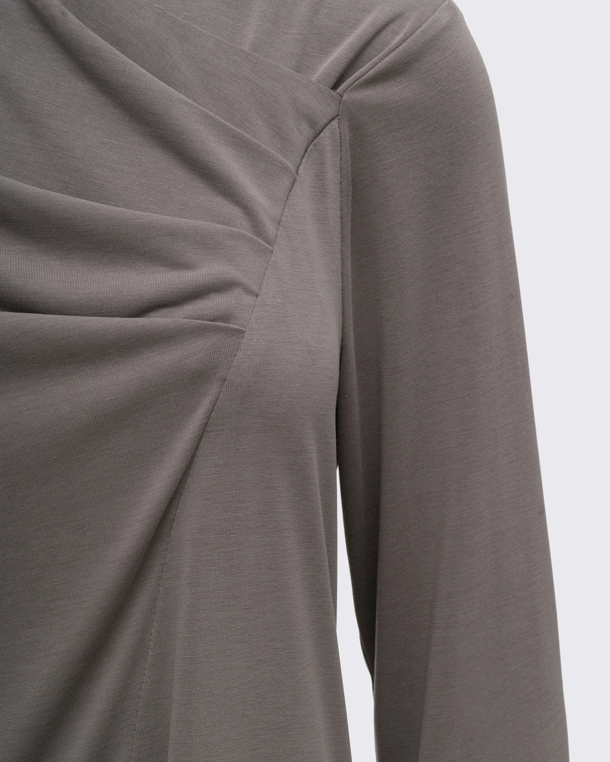 Drape Detaylı Modal Tunik - Haki