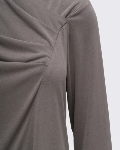 Drape Detaylı Modal Tunik - Haki