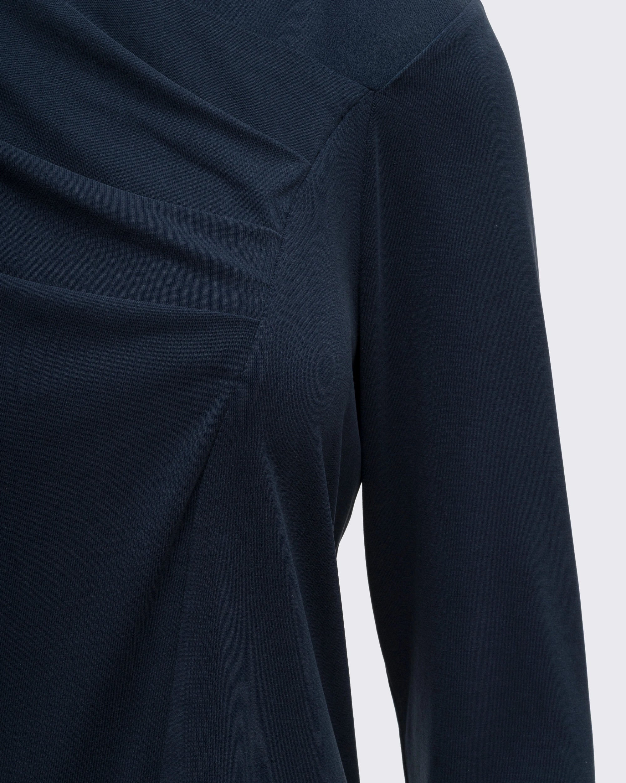 Drape Detaylı Modal Tunik - Lacivert