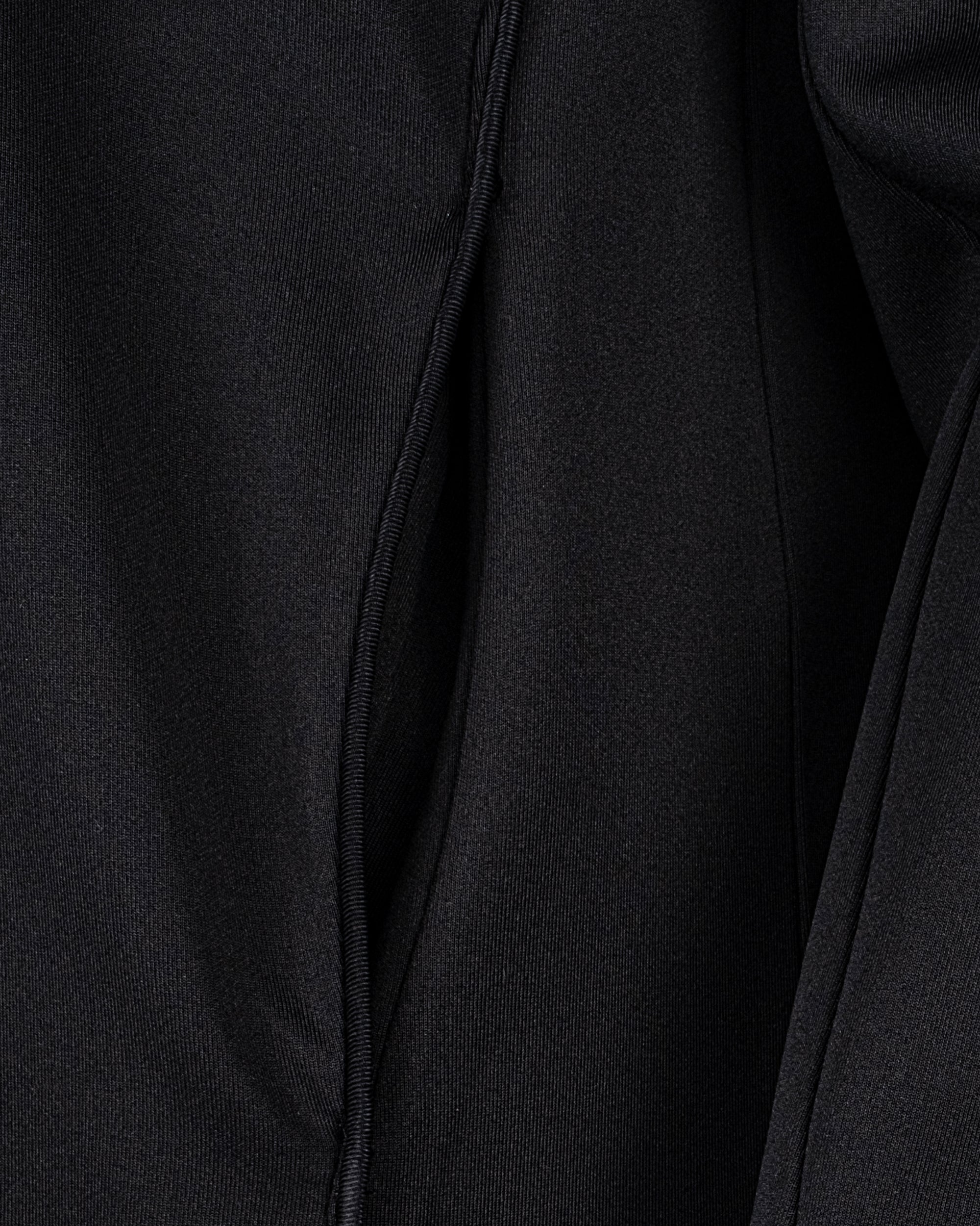 Fermuarlı Kapüşonlu Uzun Scuba Ceket - Siyah