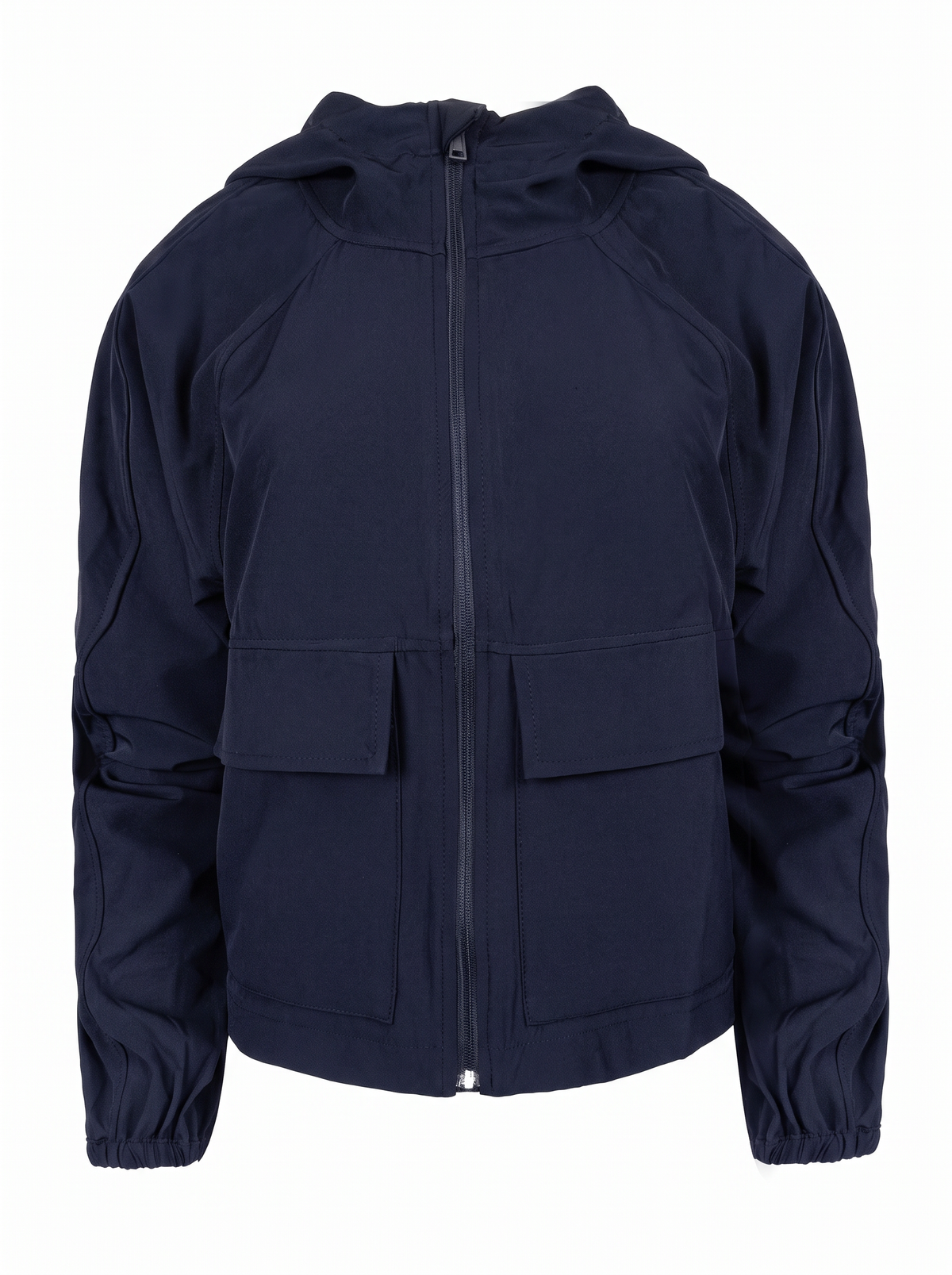 Lightweight Hoodie Windbreaker with Hidden Inside Pocket - Dark Navy
