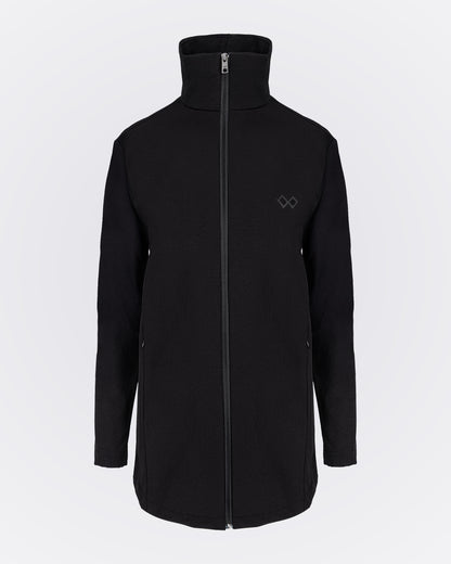 Gizli Kapüşonlu Likra Ceket - Siyah