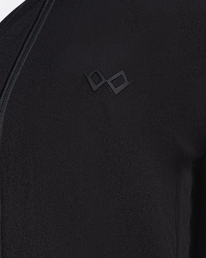Gizli Kapüşonlu Likra Ceket - Siyah