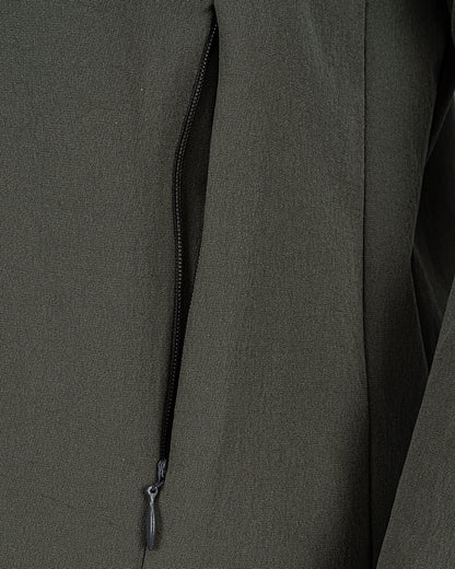 Gizli Kapüşonlu Likra Ceket - Haki