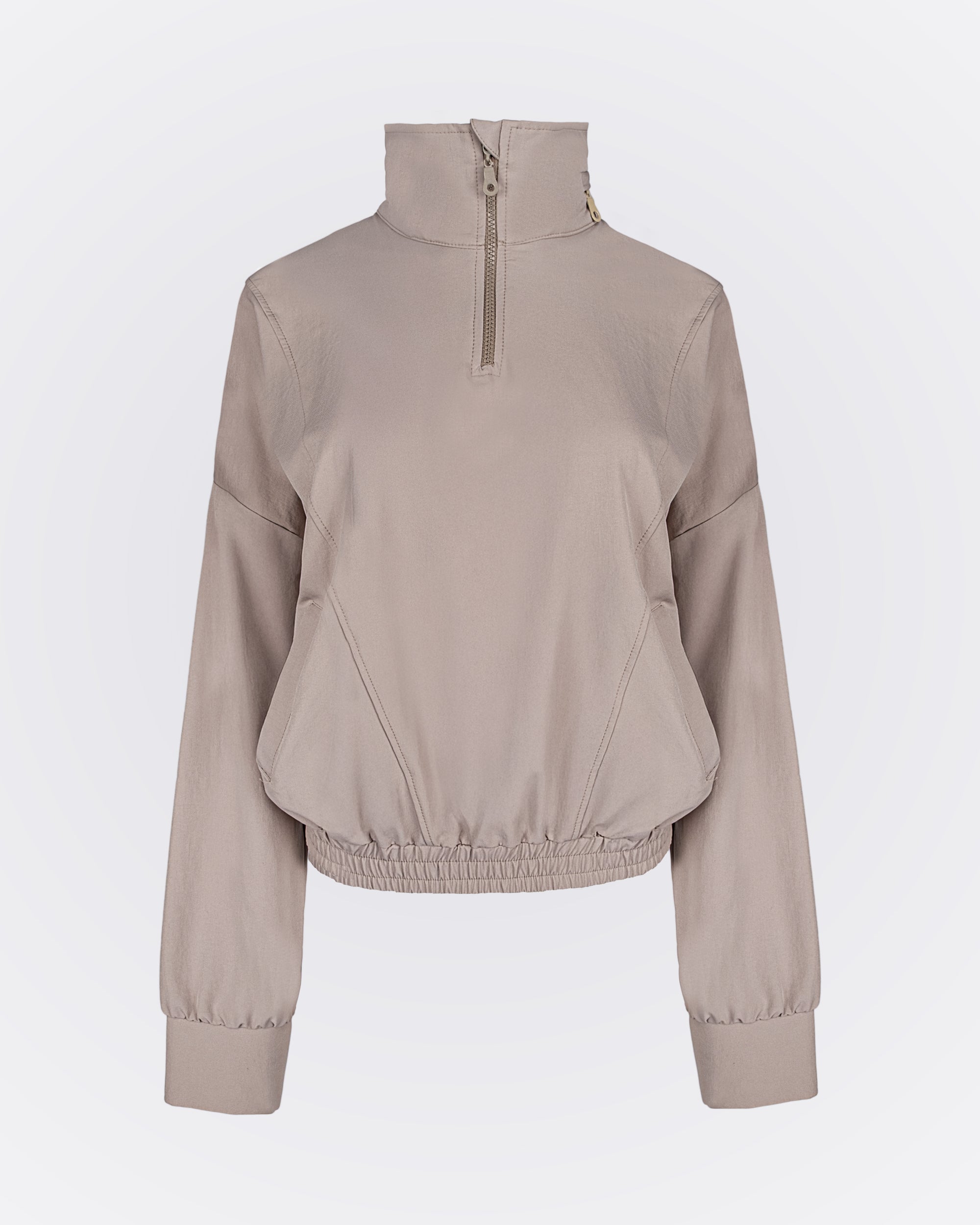 Gizli Kapüşonlu Likra Üst - Bej