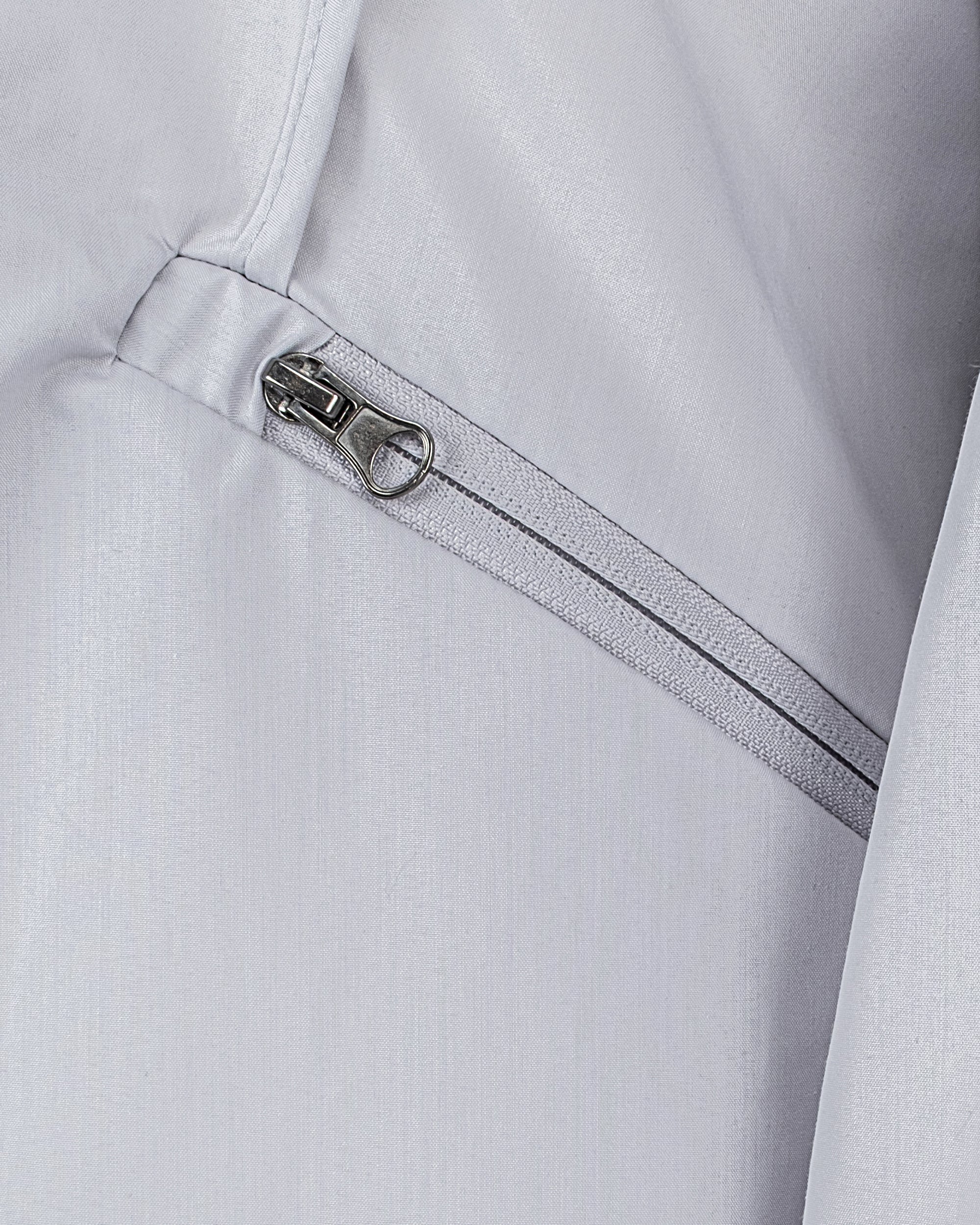 Kapüşonlu Fermuarlı Uzun Rüzgarlık - Gri