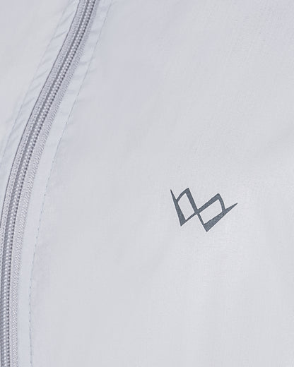 Kapüşonlu Fermuarlı Uzun Rüzgarlık - Gri