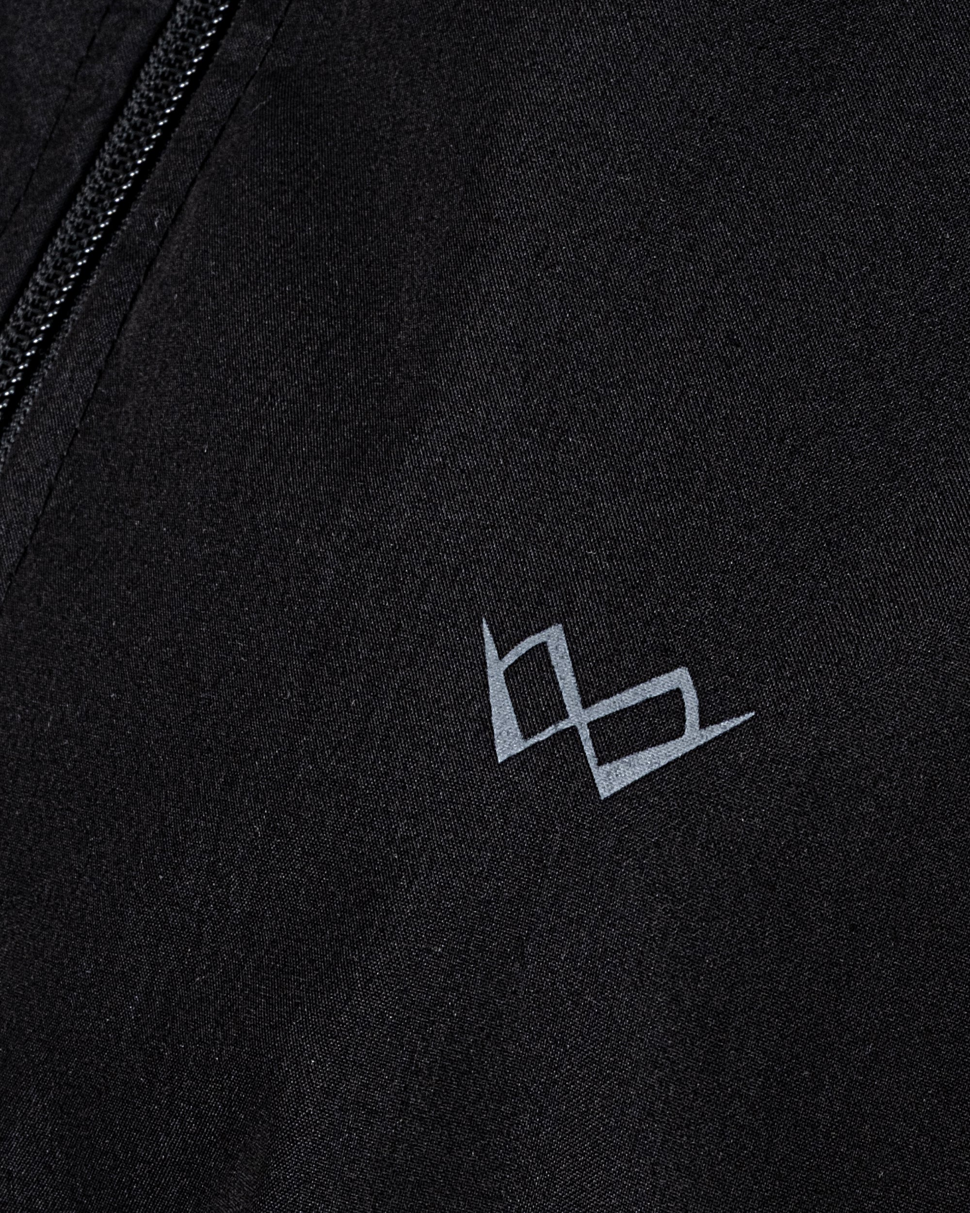 Kapüşonlu Fermuarlı Uzun Rüzgarlık - Siyah