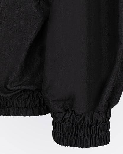 Kapüşonlu Yüksek Yakalı Rüzgarlık Sweat - Siyah