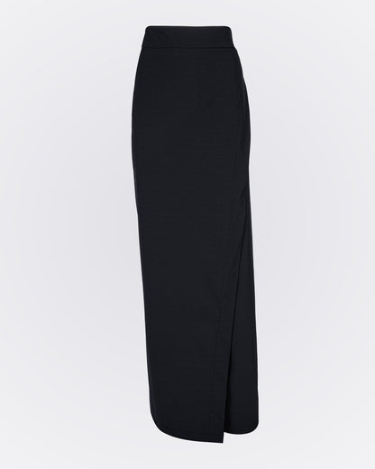 Kendinden Etekli Likra Pantolon - Siyah