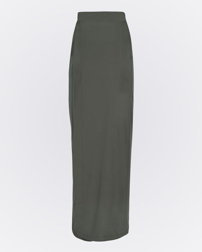 Kendinden Etekli Likra Pantolon - Haki