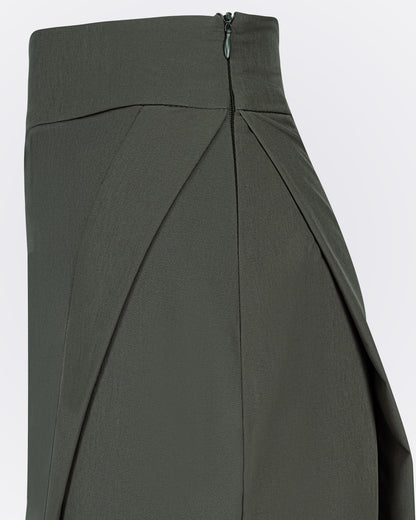 Kendinden Etekli Likra Pantolon - Haki