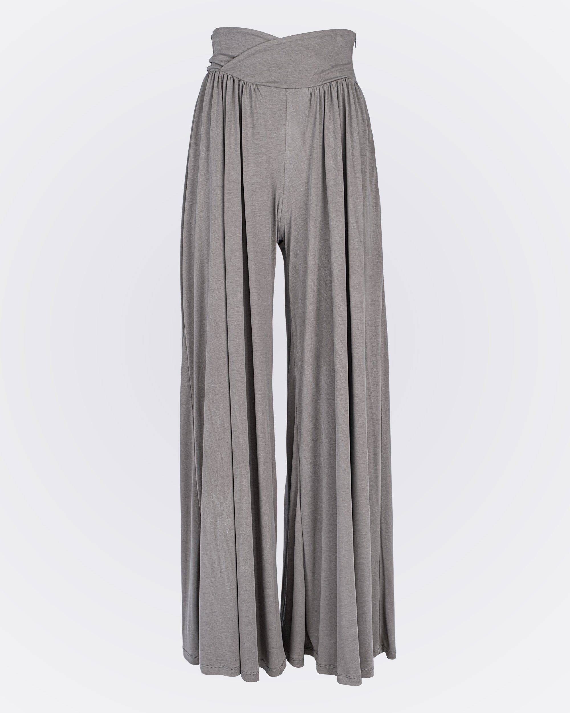 Kruvaze Bel Detaylı Modal Kumaşlı Pileli Aktif Pantolon - Vizon