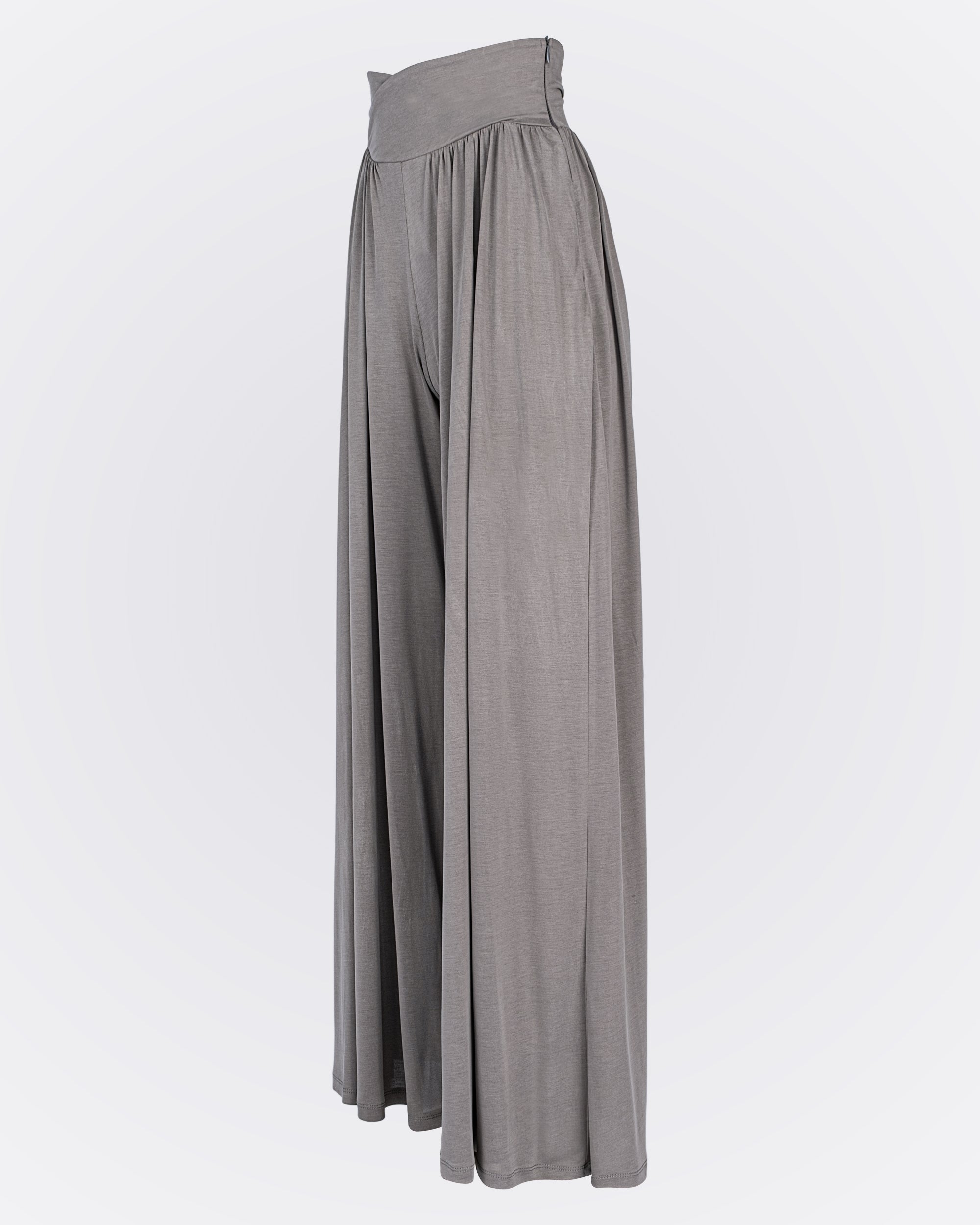 Kruvaze Bel Detaylı Modal Kumaşlı Pileli Aktif Pantolon - Vizon