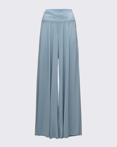Kruvaze Kemer Detaylı Modal Pantolon - Baby Blue