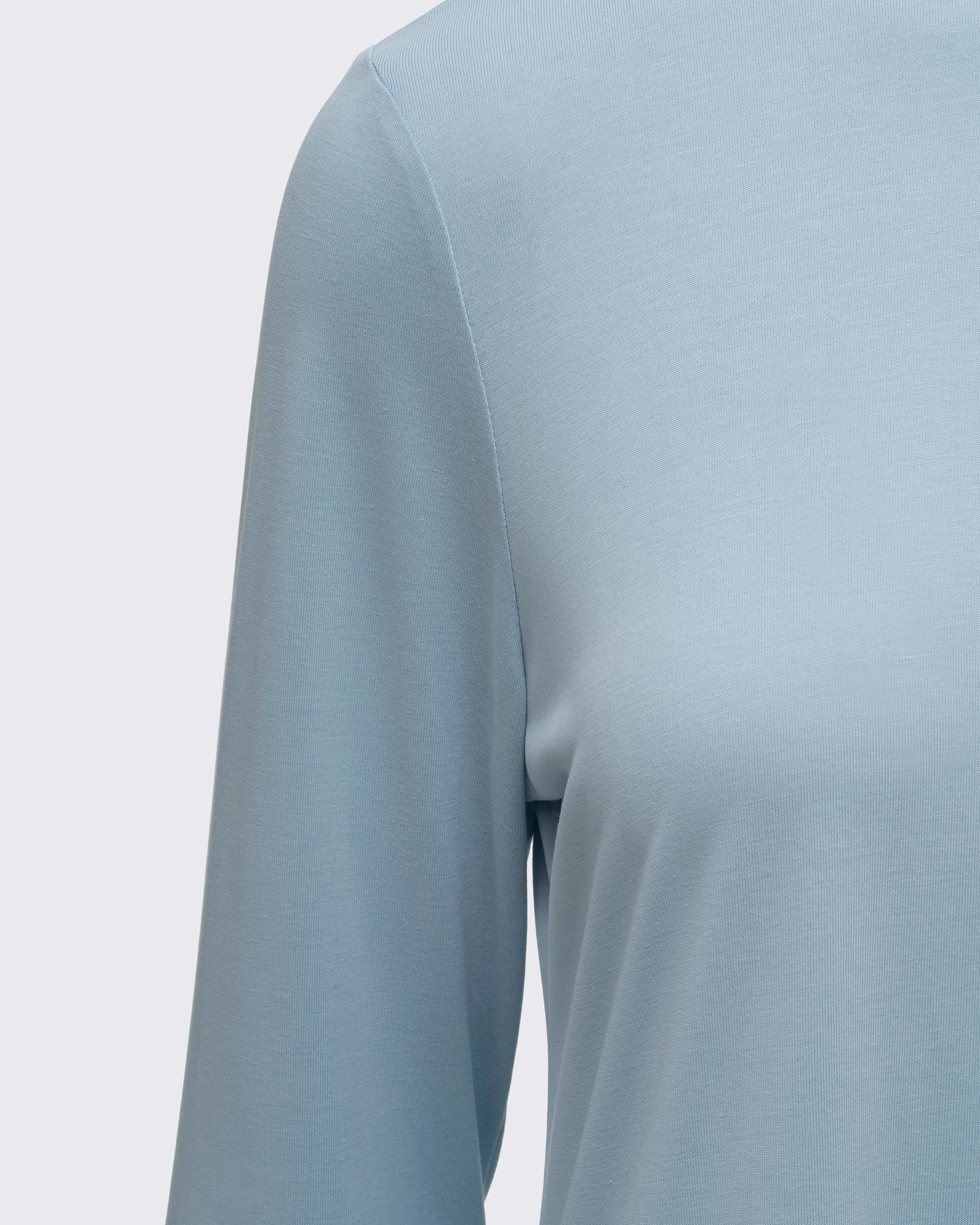 Modal Kumaşlı Uzun Kollu Basic Üst - Baby Blue