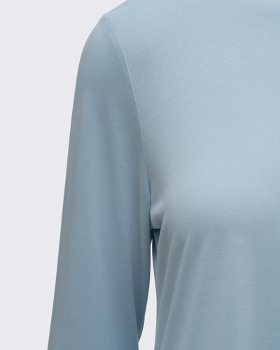 Modal Kumaşlı Uzun Kollu Basic Üst - Baby Blue