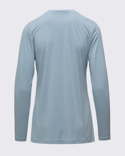 Modal Kumaşlı Uzun Kollu Basic Üst - Baby Blue