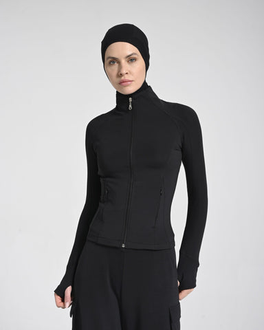 Modal Kumaşlı Aktif Ceket - Siyah