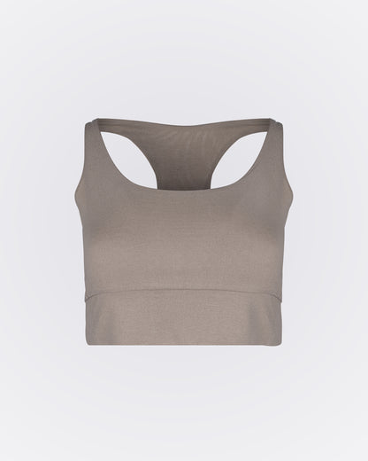 Modal Kumaşlı Aktif Crop - Bej