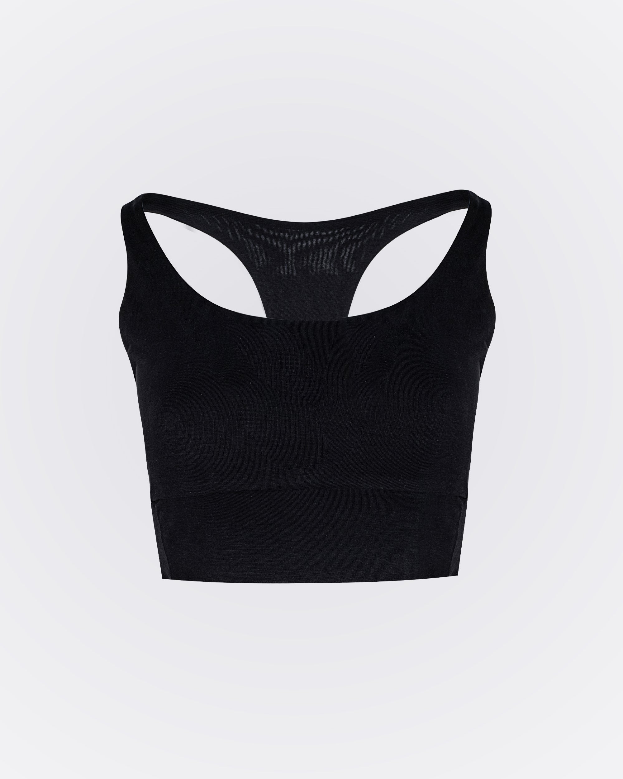 Modal Kumaşlı Aktif Crop - Siyah